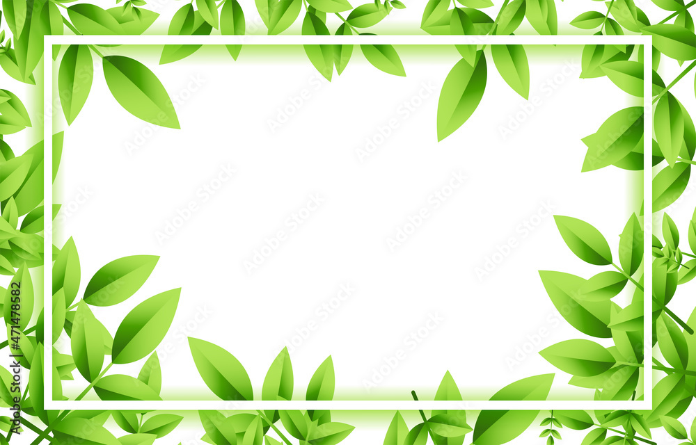 green leaf background with text space design
