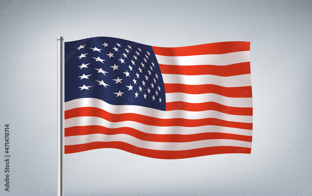 Fototapeta premium Waving american flag vector illustration
