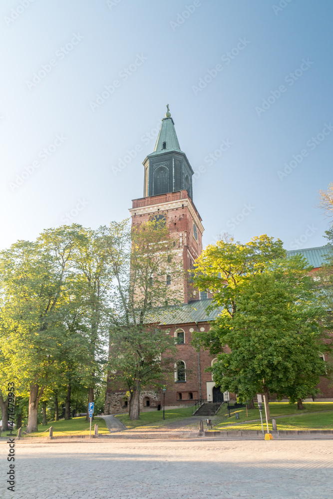 Tower of Turku Cathedral, medieval basilica in Finland and the Mother Church of the Evangelical Lutheran Church of Finland.