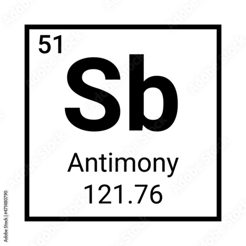 Antimony element symbol science periodic table chemistry atomic icon antimony sign photo