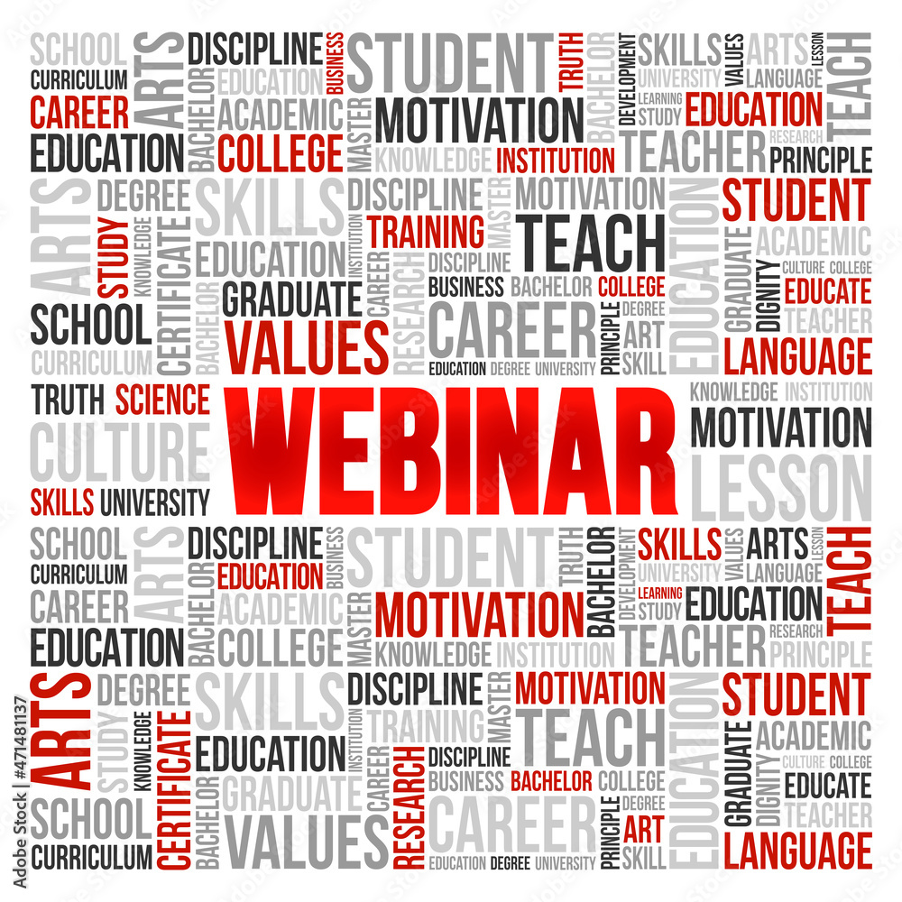 WEBINAR word cloud collage, education concept background