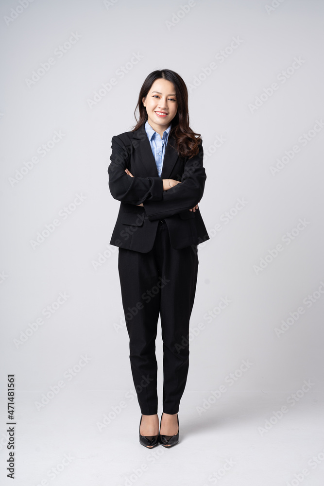 full body image of beautiful young asian businesswoman, isolated on white background full body image of beautiful young asian businesswoman, isolated on white background