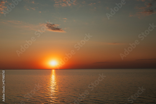 landscape sunset sun over the sea