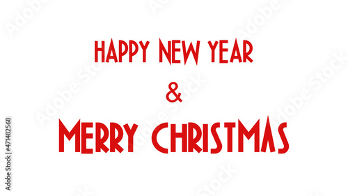 Merry christmas and Happy New Year hand lettering calligraphy isolated on white background.