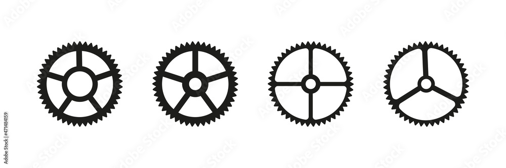 Cogwheel icon set. Cog wheel symbol. Gear wheel sign isolated vector set. Cogwheel icon set. Cog wheel symbol. Gear wheel sign isolated vector set.