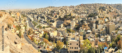 Panorama stolicy Jordanii - Ammanu #471484396