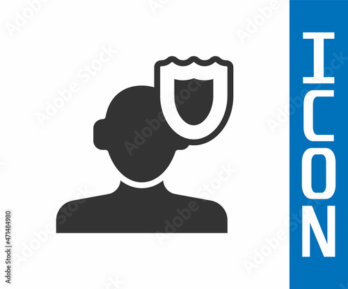 Grey Psychology icon isolated on white background. Psi symbol. Mental health concept, psychoanalysis analysis and psychotherapy. Vector