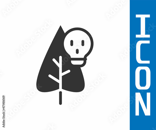 Grey Poison flower icon isolated on white background. Vector