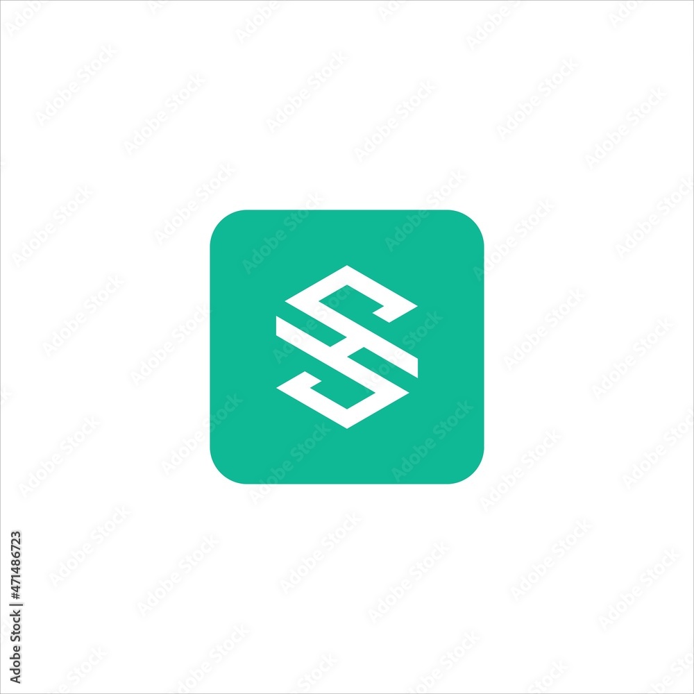 initials s h logo vector template line