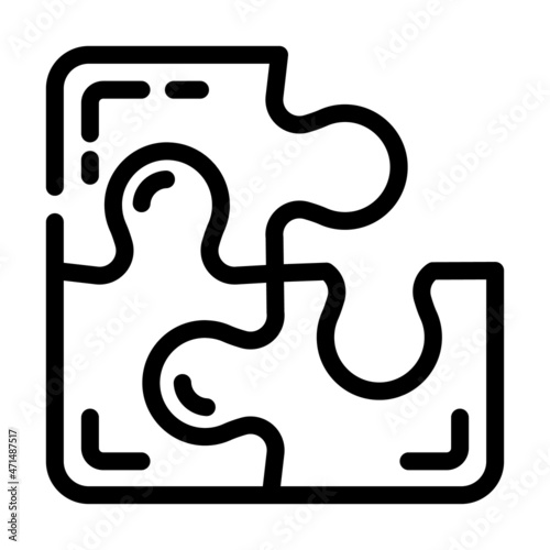 puzzle planning line icon vector. puzzle planning sign. isolated contour symbol black illustration