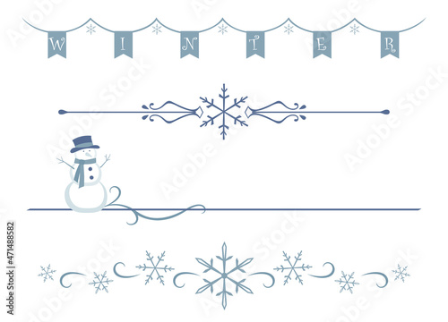 A set of playful winter holiday dividers
