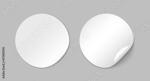 Round sticker circle label mockup adhesive note peel. Circular sticky round label sticker