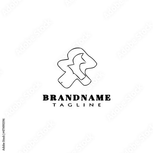 cookie cutter logo cartoon icon design template black creative vector illustration