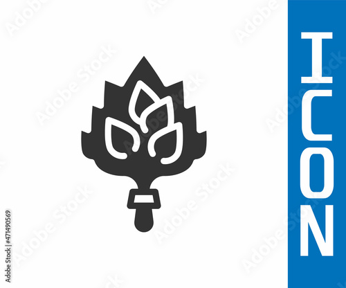Grey Sauna broom icon isolated on white background. Broom from birch twigs, branches for Russian steam bath, sauna, washhouse. Vector