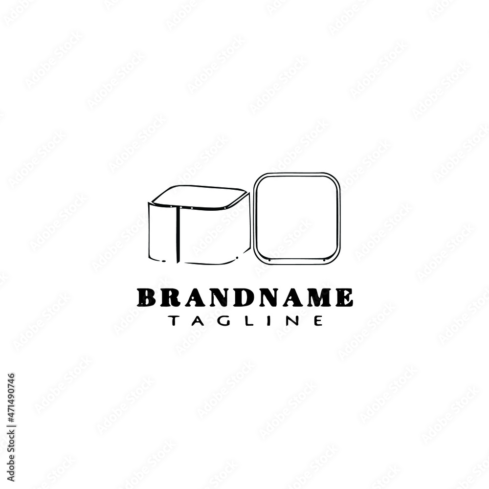 cookie cutter logo cartoon icon flat template black isolated vector illustration