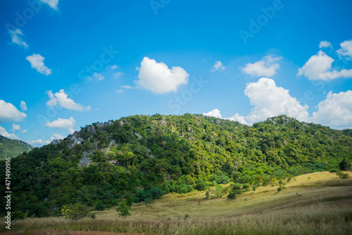 beautiful countryside with landscape mountain view © wirat