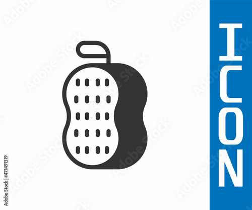 Grey Washcloth icon isolated on white background. Bath house sauna washcloth sign. Item for pleasure and relaxing. Vector