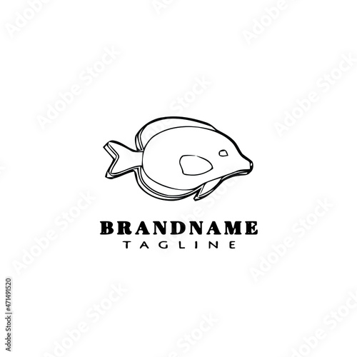 animal fish cartoon logo template icon design black simple vector illustration © darul