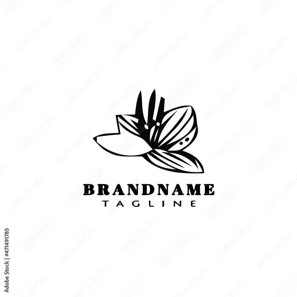 Fototapeta premium flower logo cartoon icon symbol template black isolated vector illustration