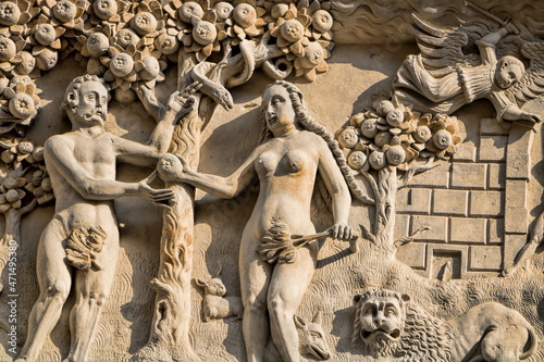 Obraz na płótnie görlitz, deutschland - relief am biblischen haus von 1572 w salonie