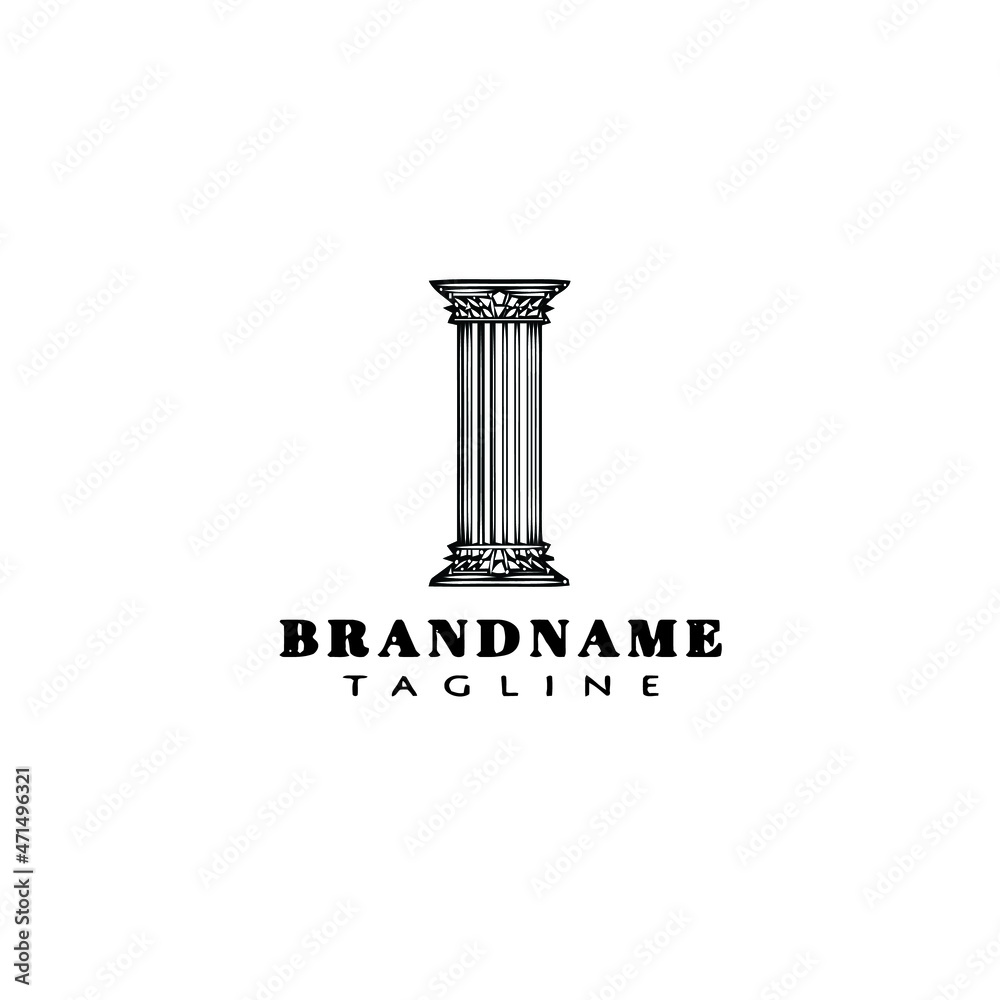 roman pillar logo cartoon icon design template isolated vector illustration