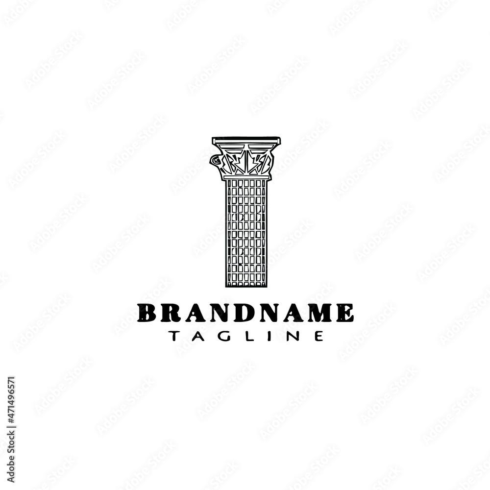 roman pillar logo cartoon icon design template black isolated symbol illustration roman pillar logo cartoon icon design template black isolated symbol illustration