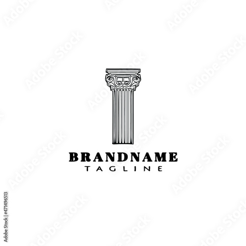 roman pillar logo cartoon icon design template symbol isolated vector illustration