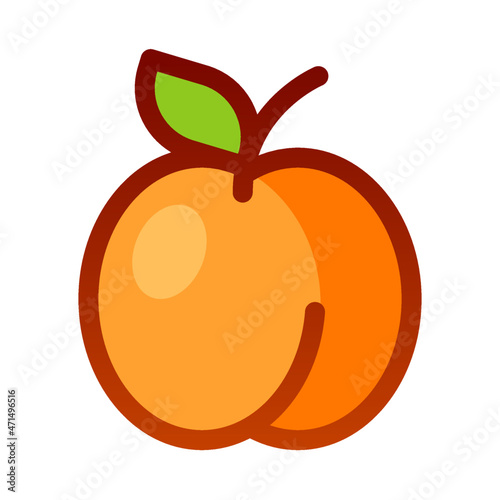 peach fruit logo icon vector illustration royalty free clipart