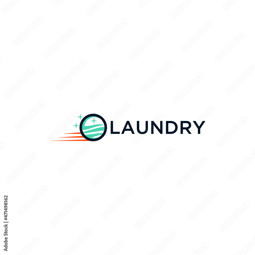 Laundry logo with washing machine vector graphic