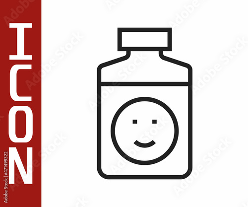 Black line Antidepressants icon isolated on white background. Vector