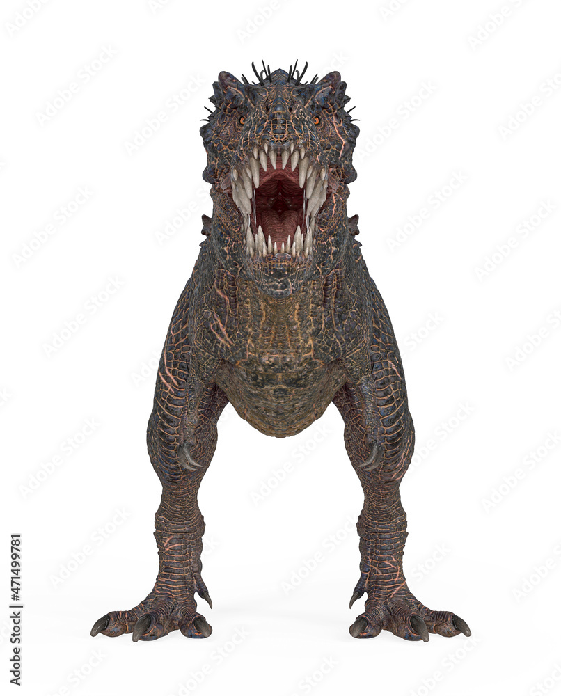 dinosaur monster standing up front view