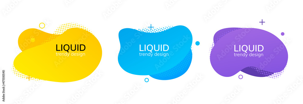 Blob abstract shape organic banner design element. Vector fluid round shape liquid amoeba Blob abstract shape organic banner design element. Vector fluid round shape liquid amoeba