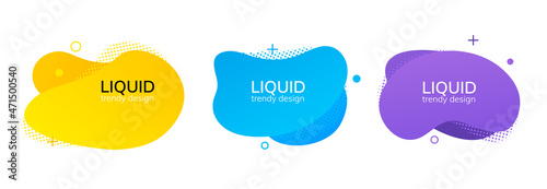 Blob abstract shape organic banner design element. Vector fluid round shape liquid amoeba