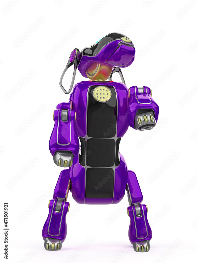 cyber dog cartoon standing up front view cyber dog cartoon standing up front view