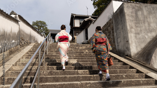 person walking on the stairs