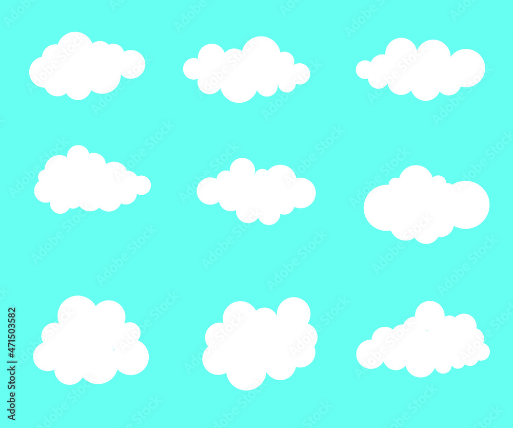 white vector cloud with blue sky
