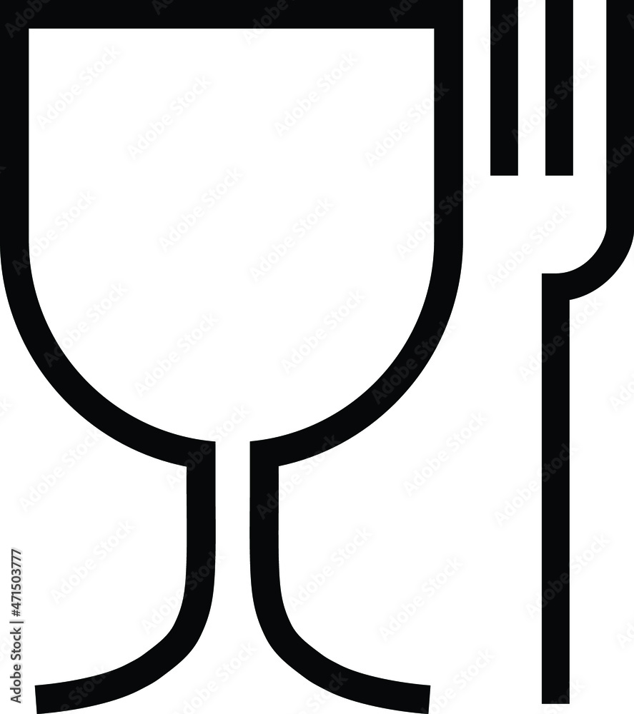 food safe icon. Shipping mark, Cargo signs food safe icon. Shipping mark, Cargo signs