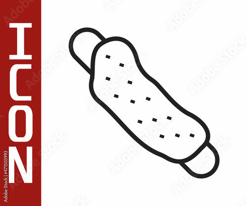 Black line Washcloth icon isolated on white background. Bath house sauna washcloth sign. Item for pleasure and relaxing. Vector