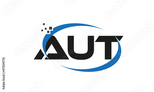 dots or points letter AUT technology logo designs concept vector Template Element	