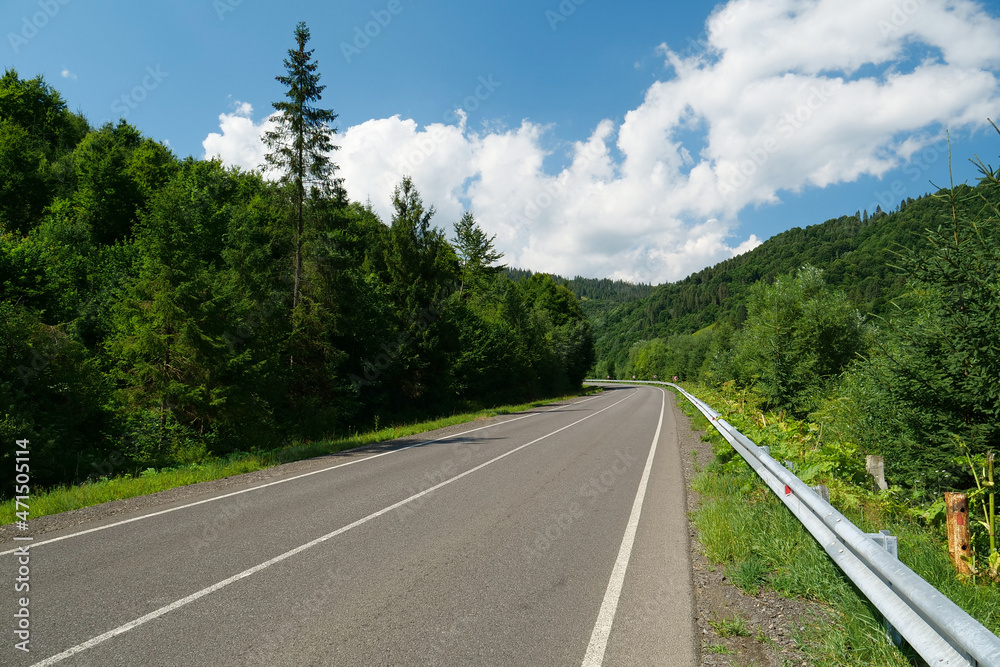 Fototapeta premium Road in Carpathian Mountains, Ukraine