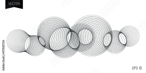 Abstract geometry element of many lines isolated on white background. Creative vector line art.  