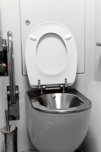 vacuum toilet in a passenger train carriage