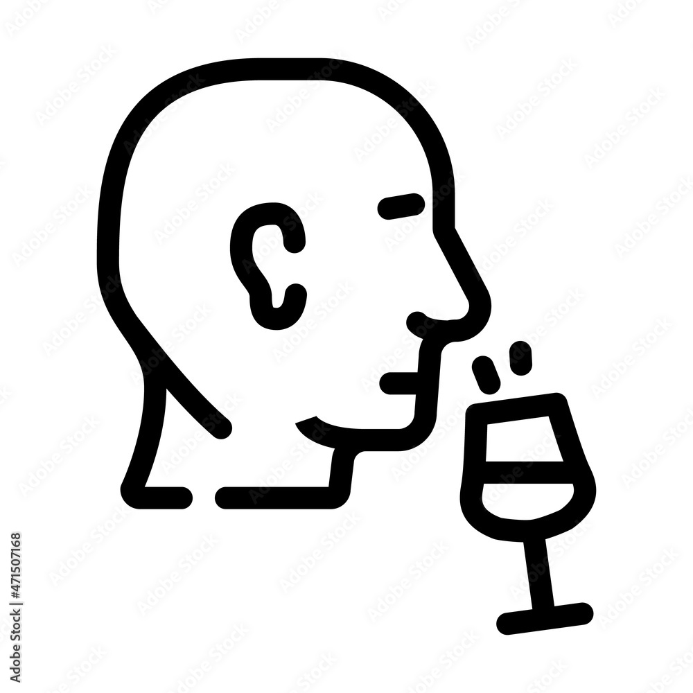 smell aromatic wine line icon vector. smell aromatic wine sign. isolated contour symbol black illustration smell aromatic wine line icon vector. smell aromatic wine sign. isolated contour symbol black illustration