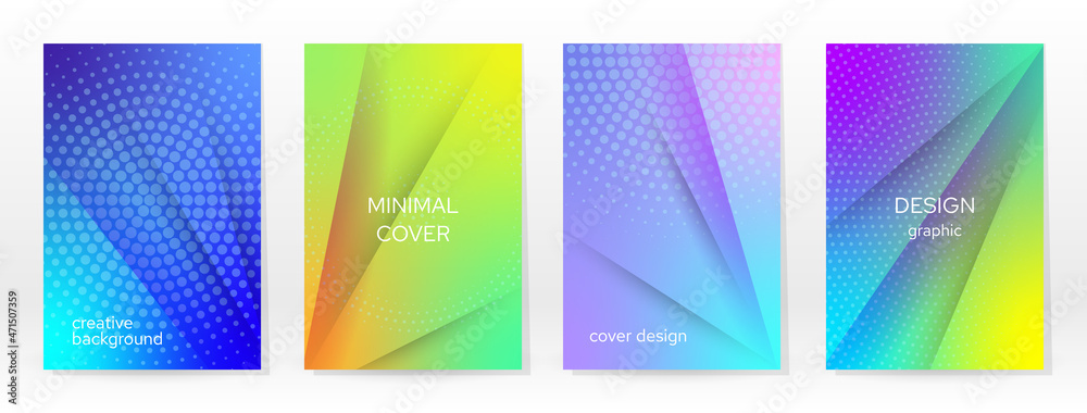 Minimal Poster. Pastel Soft. Rainbow Gradient Set.