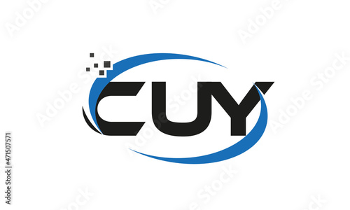 dots or points letter CUY technology logo designs concept vector Template Element 
