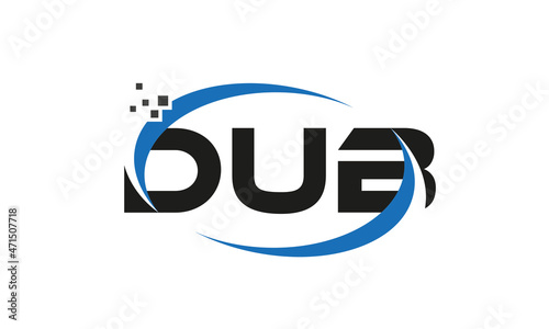 dots or points letter DUB technology logo designs concept vector Template Element	