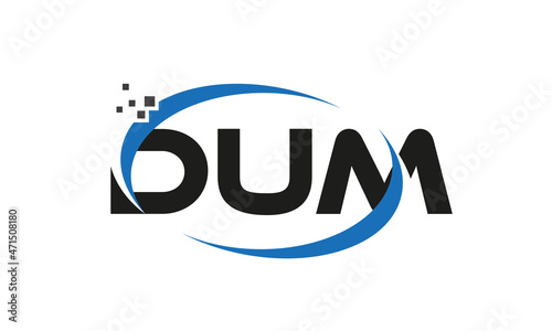 dots or points letter DUM technology logo designs concept vector Template Element 