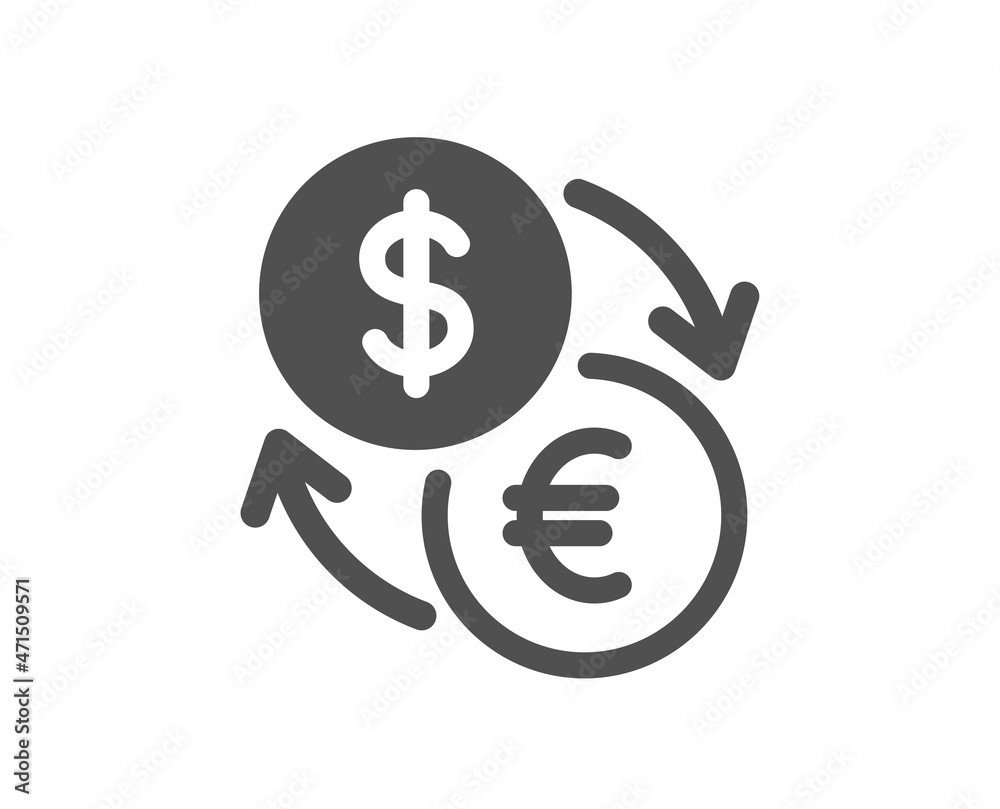 Currency exchange icon. Dollar to Euro money sign. Convert currency symbol. Classic flat style. Quality design element. Simple currency exchange icon. Vector Currency exchange icon. Dollar to Euro money sign. Convert currency symbol. Classic flat style. Quality design element. Simple currency exchange icon. Vector