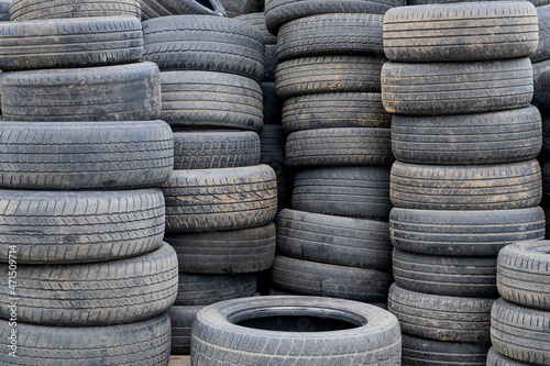 a lot of old car tires were thrown away
