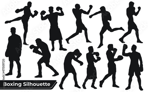 Collection of Boxing and Bodybuilder Silhouette